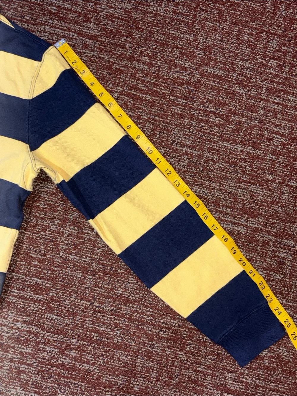Extremely Rare! Vintage Polo RL heavyweight rugby shirt denim collar long sleeve